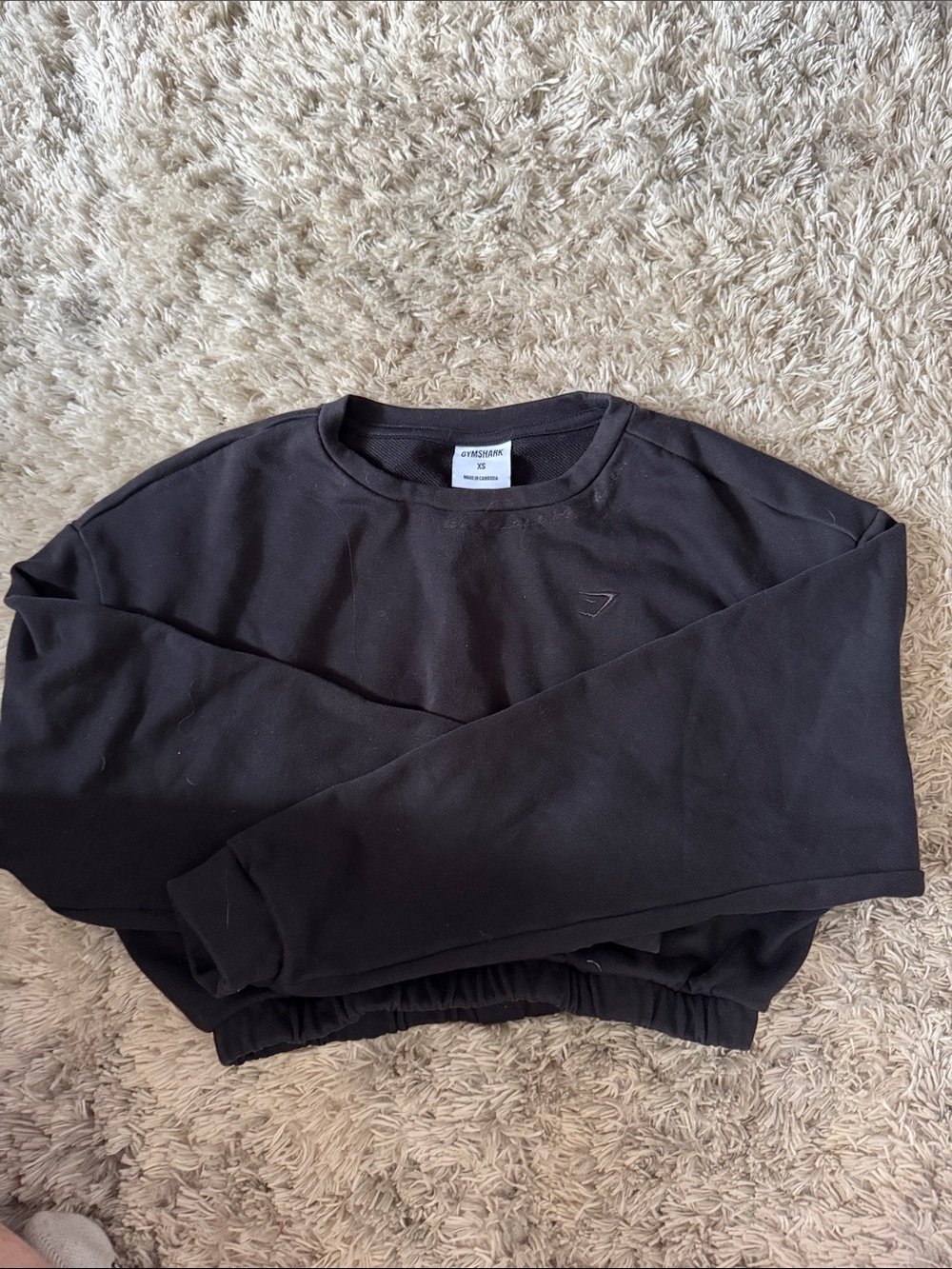Gymshark Black Cropped Crewneck Sweatshirt